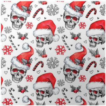 Watercolor Seamless Pattern With Sketchy Skulls In - Party (400x400), Png Download