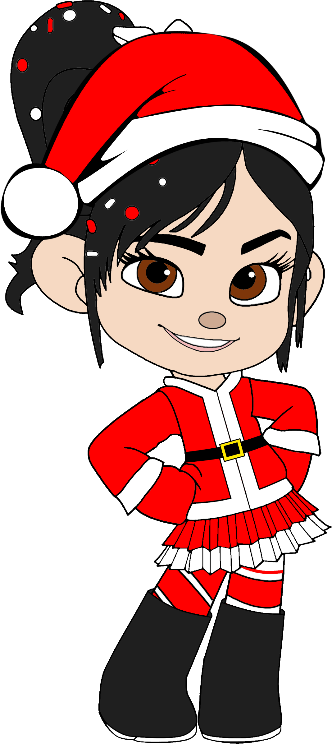 Vanellope As Mrs Claus With Santa Hat - Vanellope Von Schweetz Front (1120x2440), Png Download