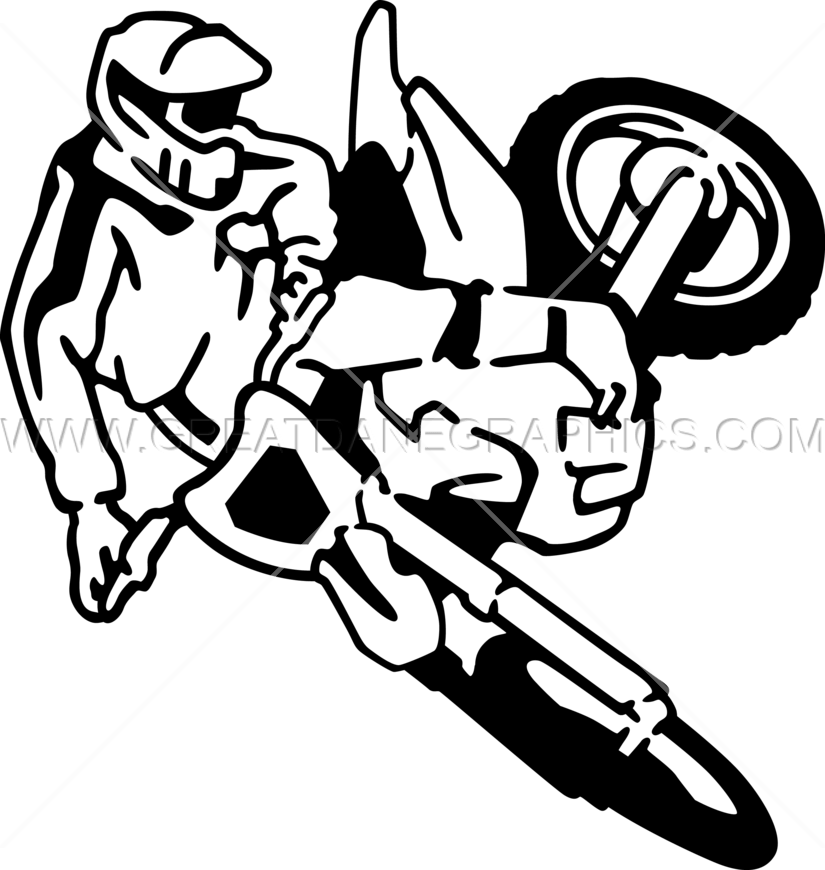 Dirt Bike Rider - Dirt Bike Black And White (825x870), Png Download