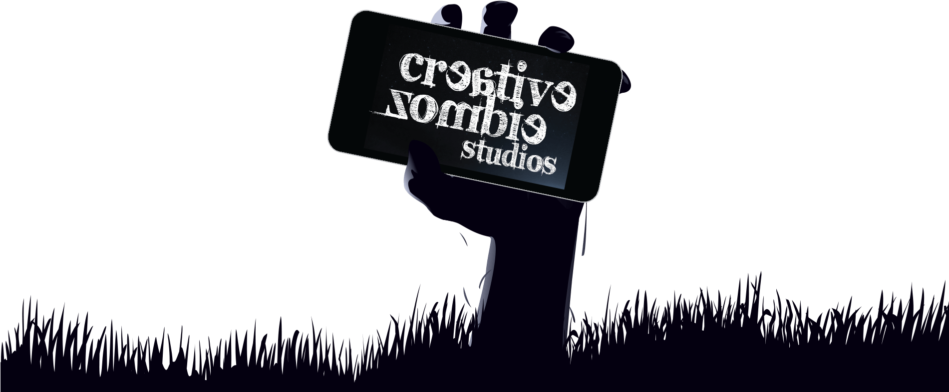 Zombie Hand With Grass - Sign (1900x900), Png Download