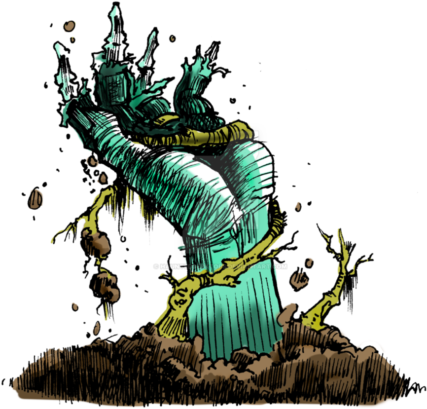 Clip Art Library Stock Grave By Haunteddesktops On - Zombie Coming Out Of Grave Png (898x889), Png Download