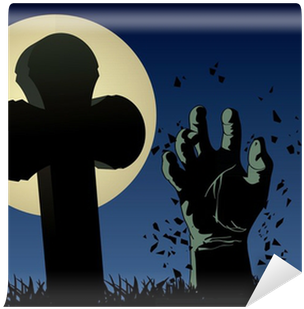 Zombie Hand Coming Out From Grave Wall Mural • Pixers® - Zombie Al Cinema: Da L’isola Degli Zombie A Warm Bodies (400x400), Png Download
