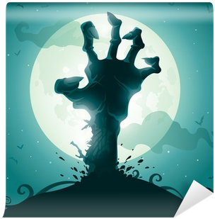 Halloween Background With Zombie Hand On Full Moon - My Favorite Halloween Recipes: 101 Blank Recipe Pages (400x400), Png Download