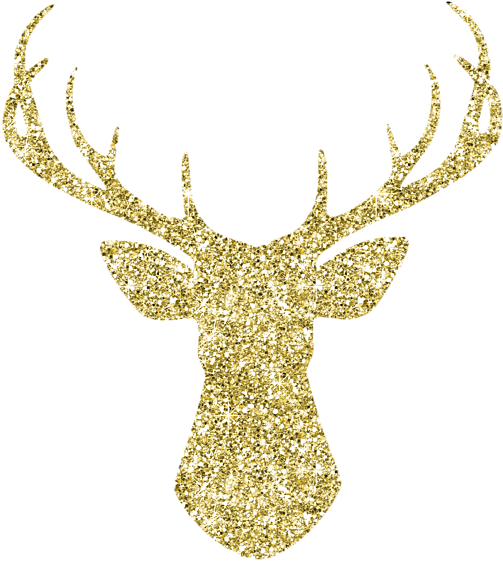 Gold Glitter Png Transparent Download - Glitter Deer Head Png (600x600), Png Download