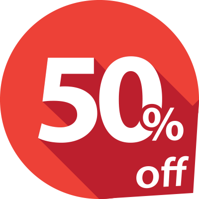 Share This Article - 50 Discount Logo (400x400), Png Download
