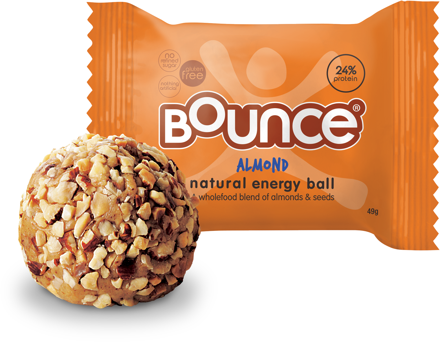 Bounce Almond Protein Hit Ball 49g (1750x1375), Png Download