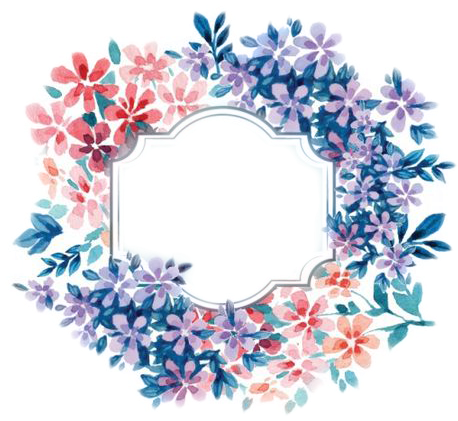 Flower Wreath Watercolor Invitation (564x564), Png Download