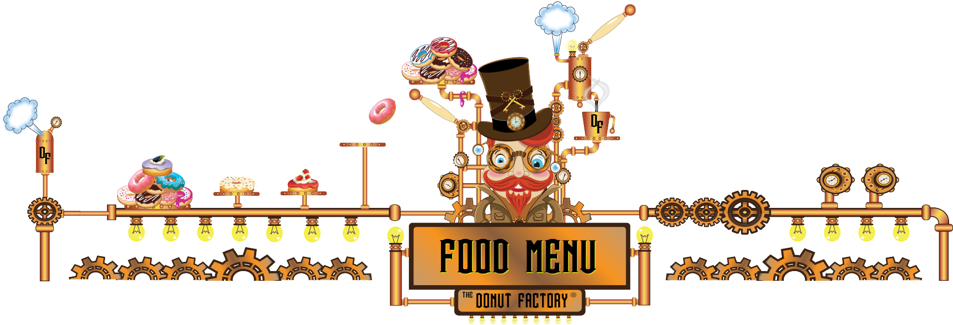 The Real Donut Factory Banner Royalty Free - Cartoon (1980x689), Png Download
