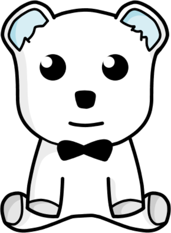 Teddy Bear Sitting - Ursinho Preto E Branco Png (600x819), Png Download
