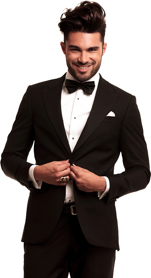 Dapper Man - Male In Tux Full Body (620x929), Png Download