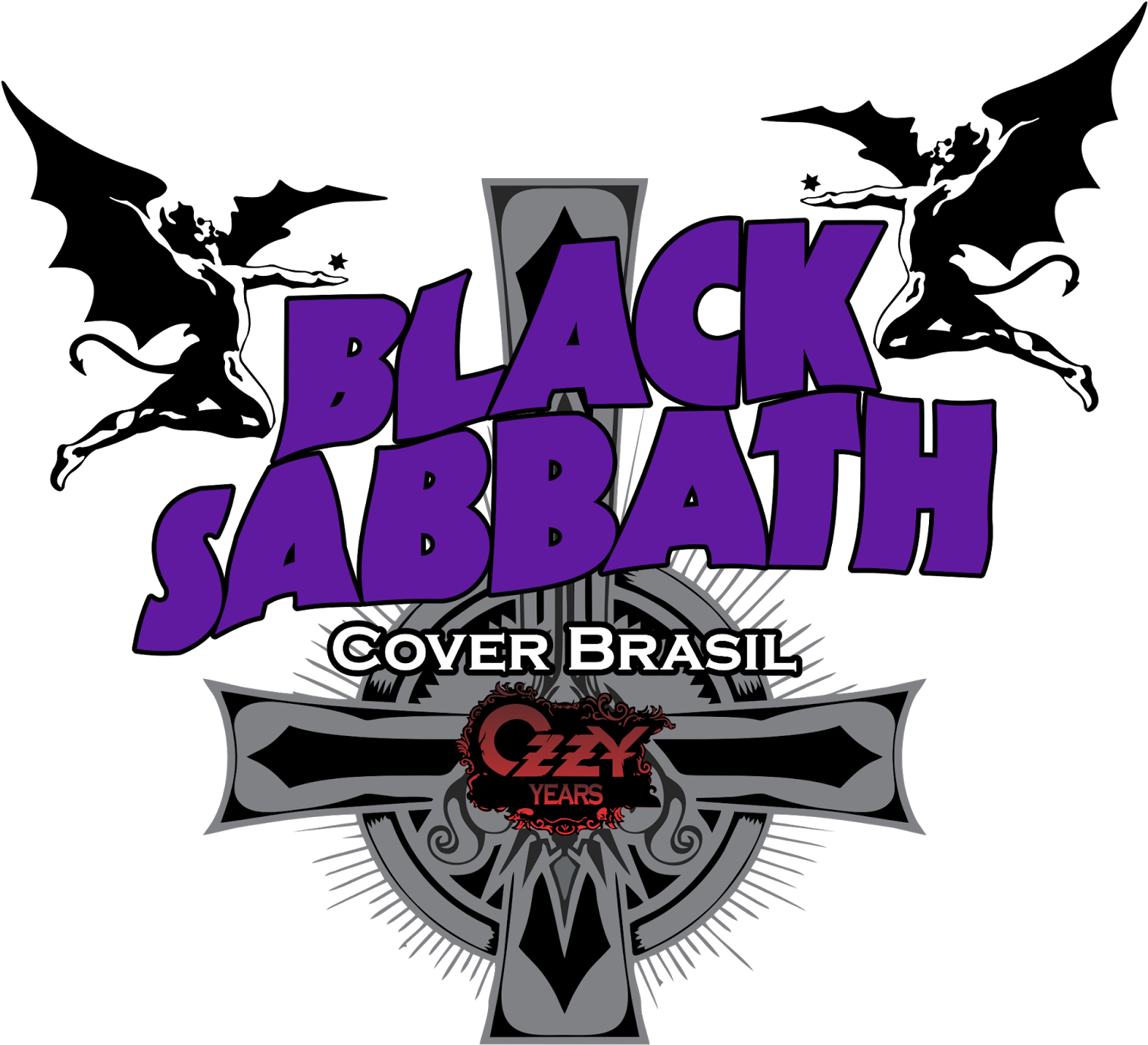 Logo Da Banda Black Sabbath Cover Brasil - Purple Black Sabbath Logo (1600x1599), Png Download