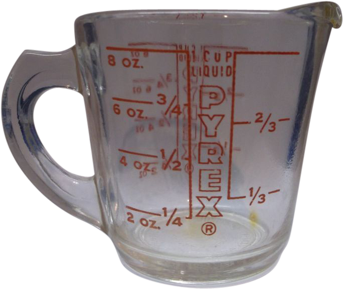 Pyrex Red Print Measuring Cup 1 Cup - Beer Stein (681x681), Png Download