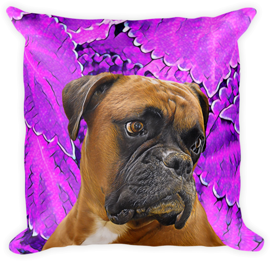 Pillow With Boxer Design - Cachorro Boxer (580x580), Png Download