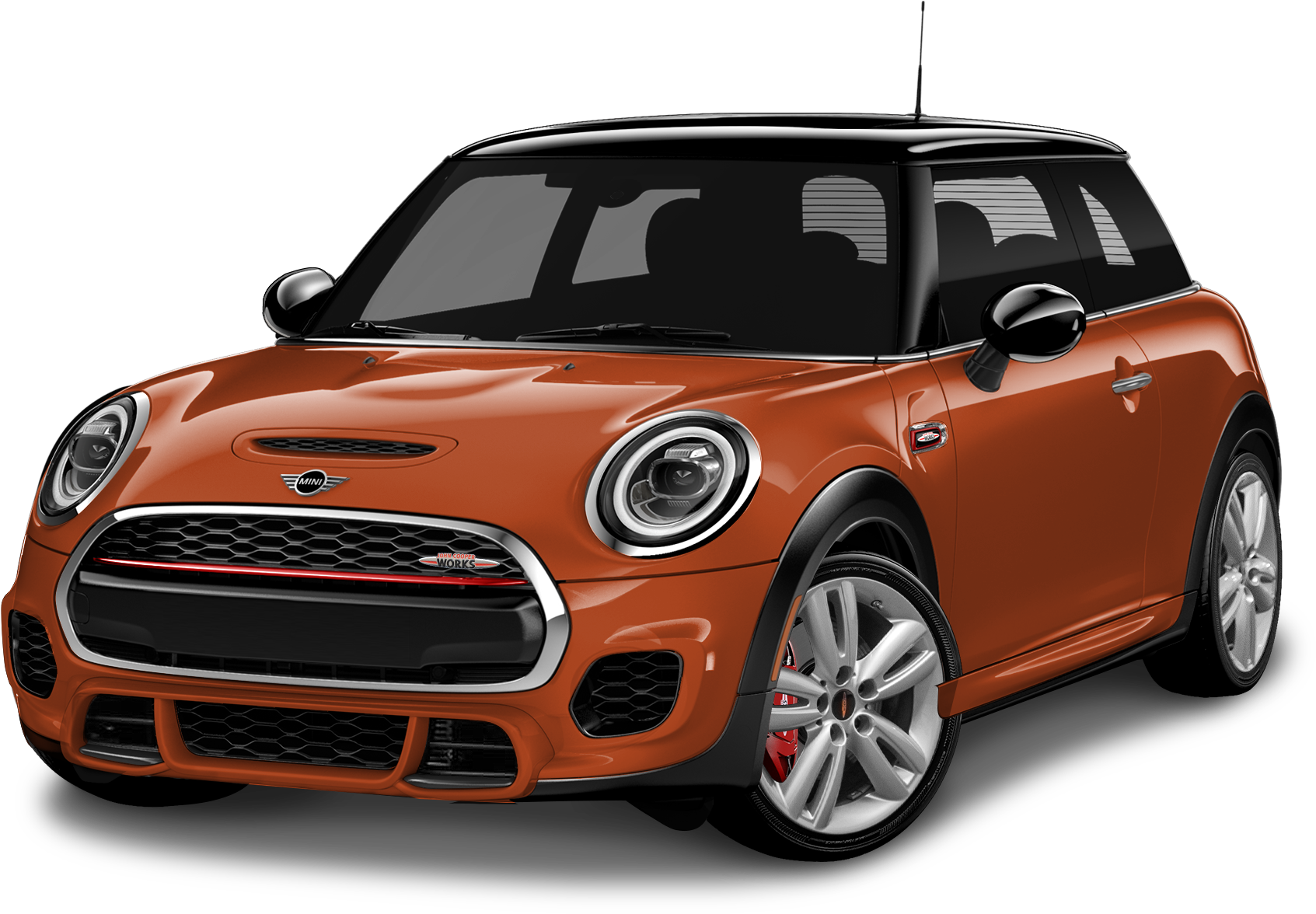 New 2019 Mini John Cooper Works Hardtop - Mini Cooper In Orange (2000x1500), Png Download