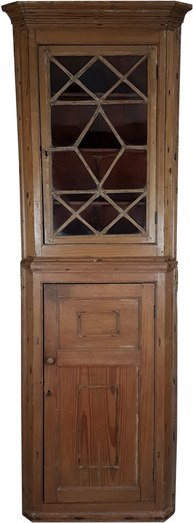 George Iii Pine Glazed Corner Cabinet - Home Door (1024x1091), Png Download