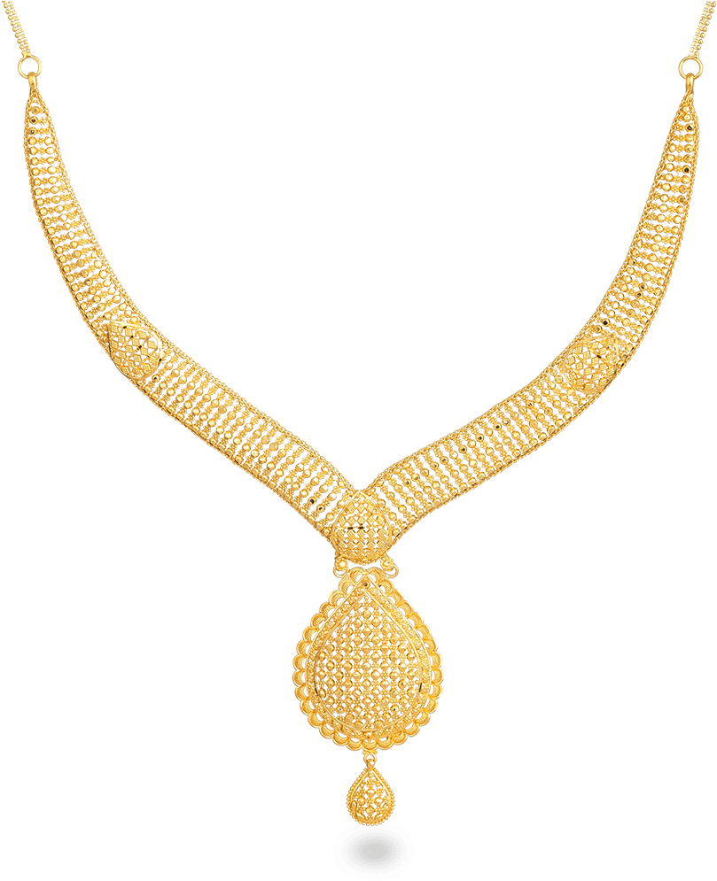 Jali 22ct Gold Filigree Necklace - Haram Designs In Malabar Gold (1000x1000), Png Download