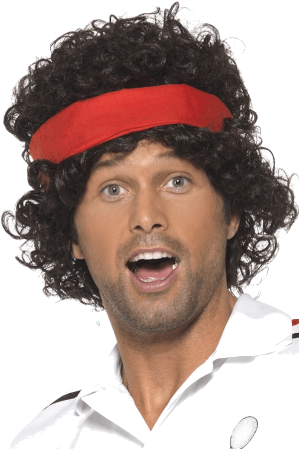 80s Tennis Player - Mens 80s Wig (600x951), Png Download
