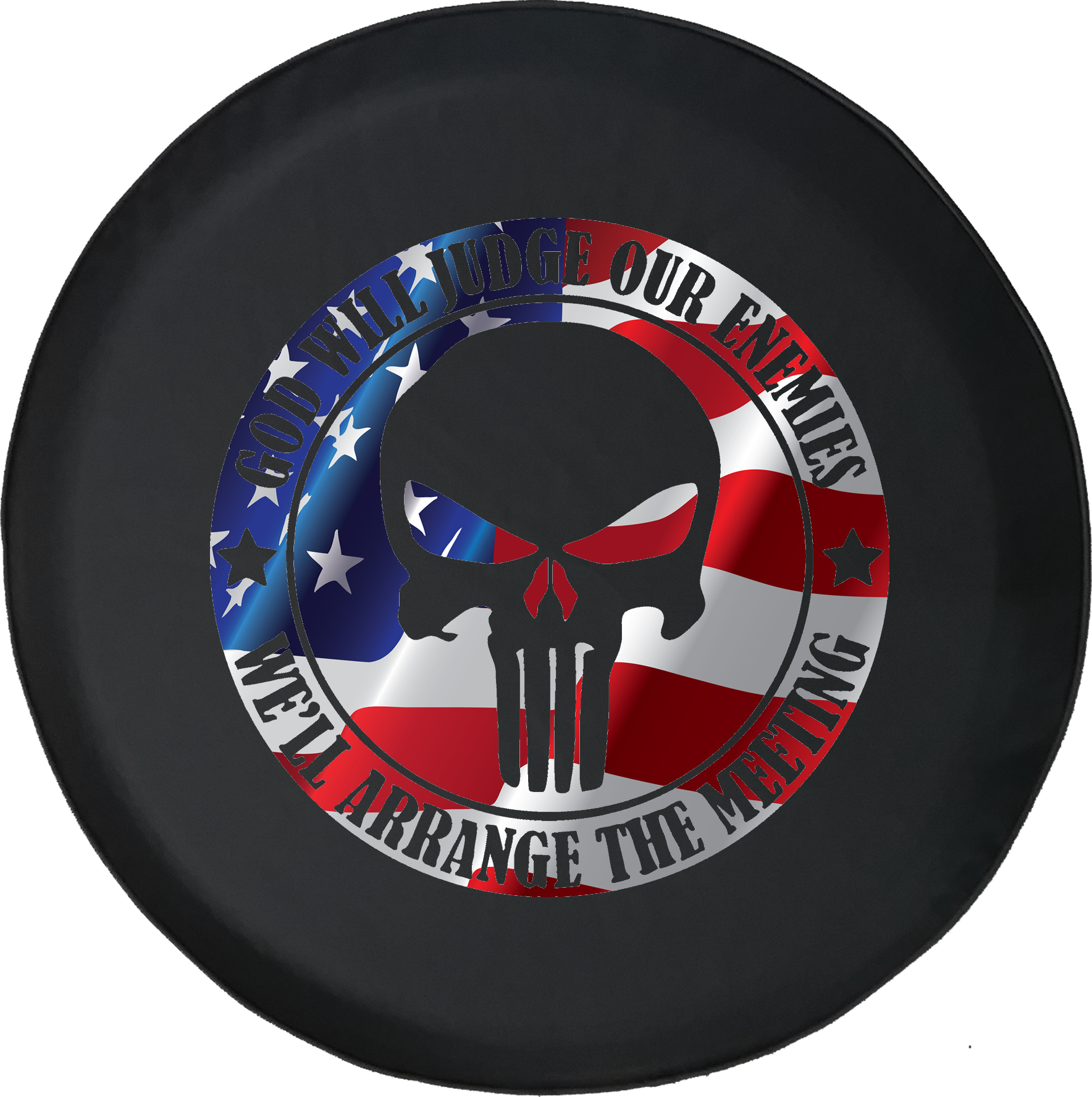 Punisher Skull Offroad Rv Camper Spare Tire Cover-35 - Circle (1768x1777), Png Download