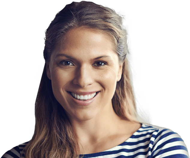 Happy Woman With Flawless Smile - Girl (703x529), Png Download