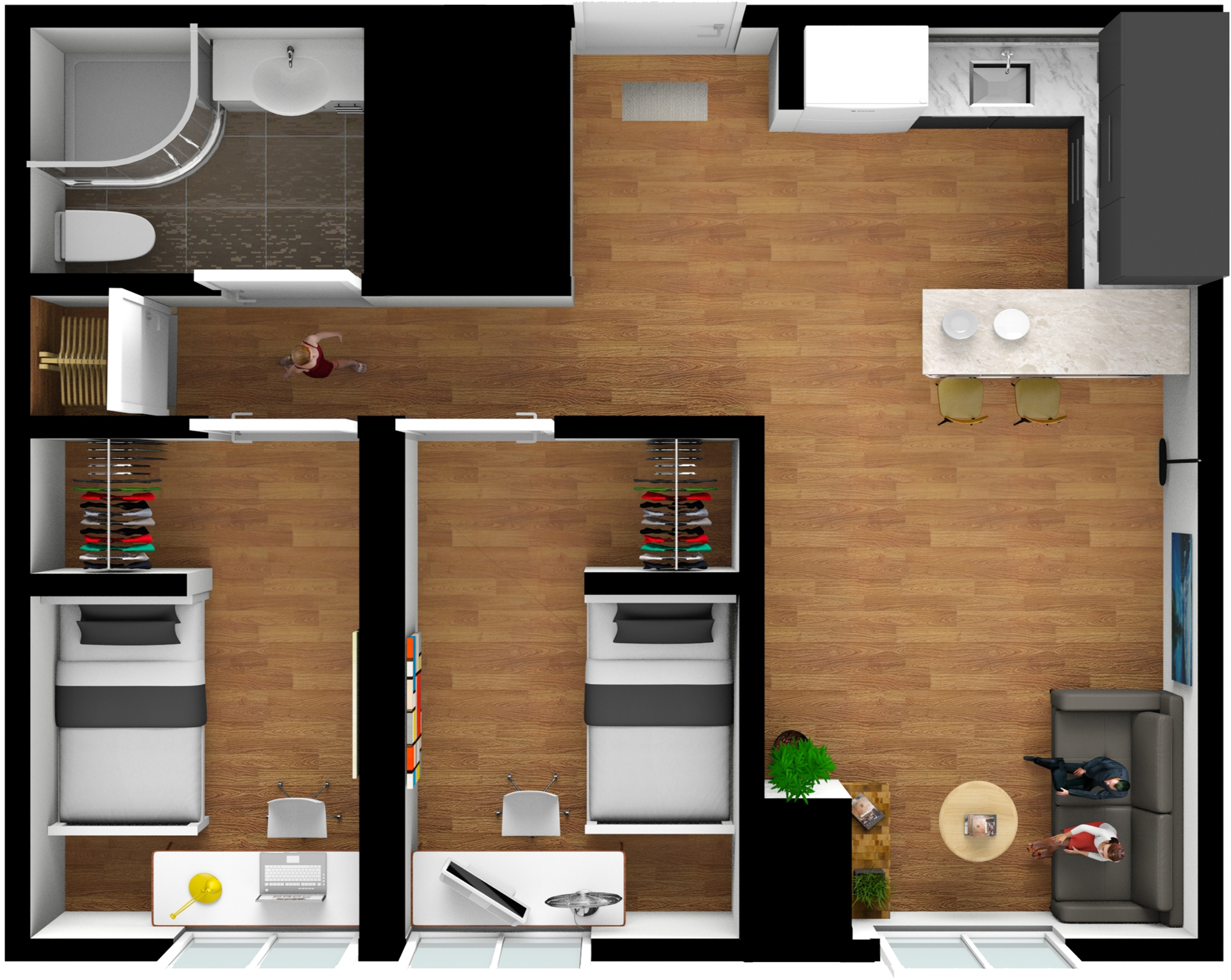 Hoem 2 Bedroom - Ryerson Hoem Residence (3840x2160), Png Download