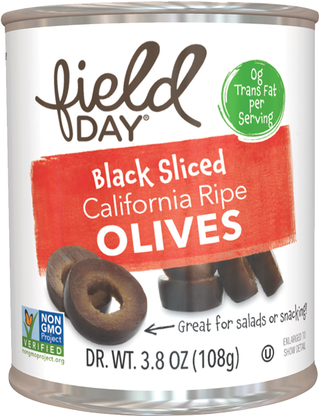 Field Day Black Sliced California Ripe Olives Can-3 - Cookies And Cream Organic (650x650), Png Download