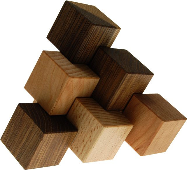 Three-piece Pyramid - Plywood (640x640), Png Download