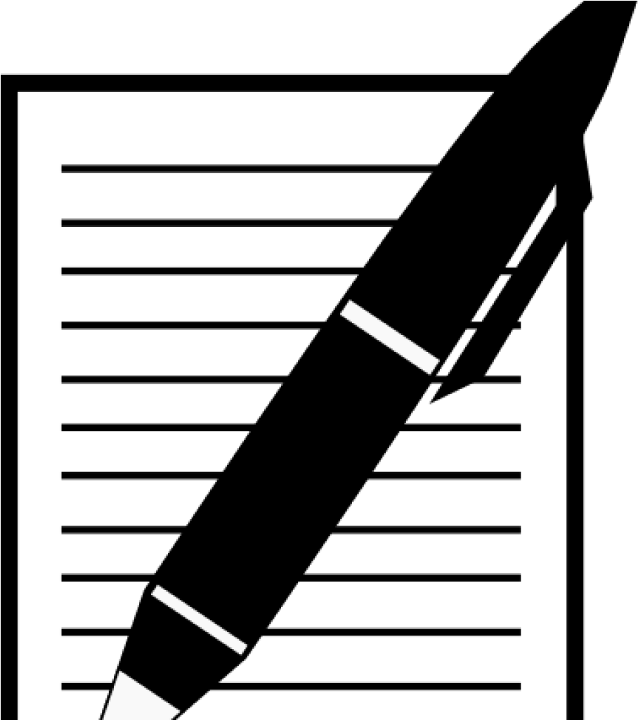 Pen And Paper Clipart Paper And Pen Clip Art At Clker - Pen And Paper Silhouette (1024x1024), Png Download