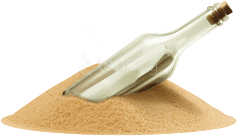 Free Png Download Message In Bottle Into The Sand Clipart - Message In A Bottle Png (850x485), Png Download