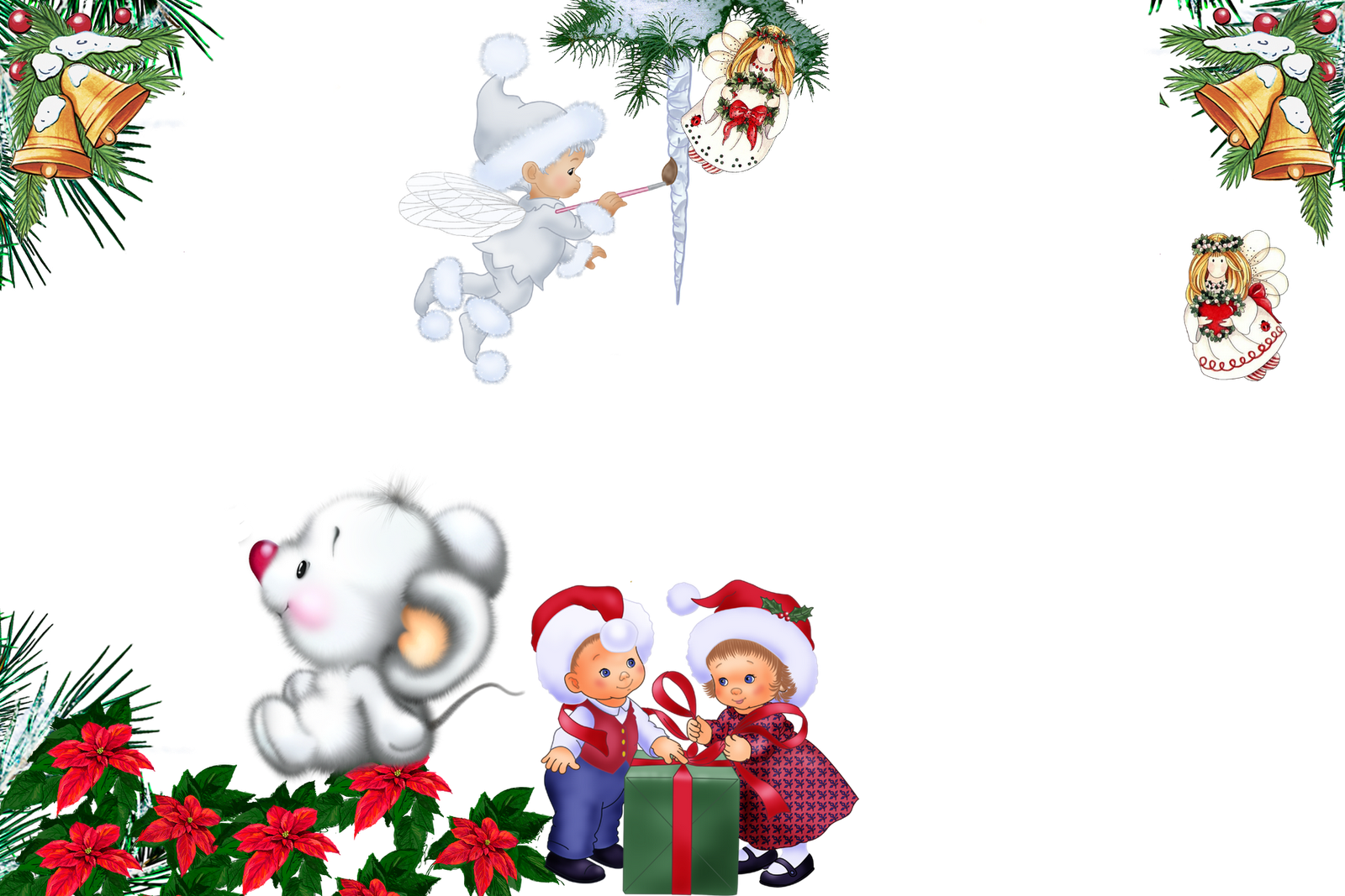 Marcos Navideños Para Felicitar - Marcos Para Dos Fotos De Navidad (1600x1067), Png Download