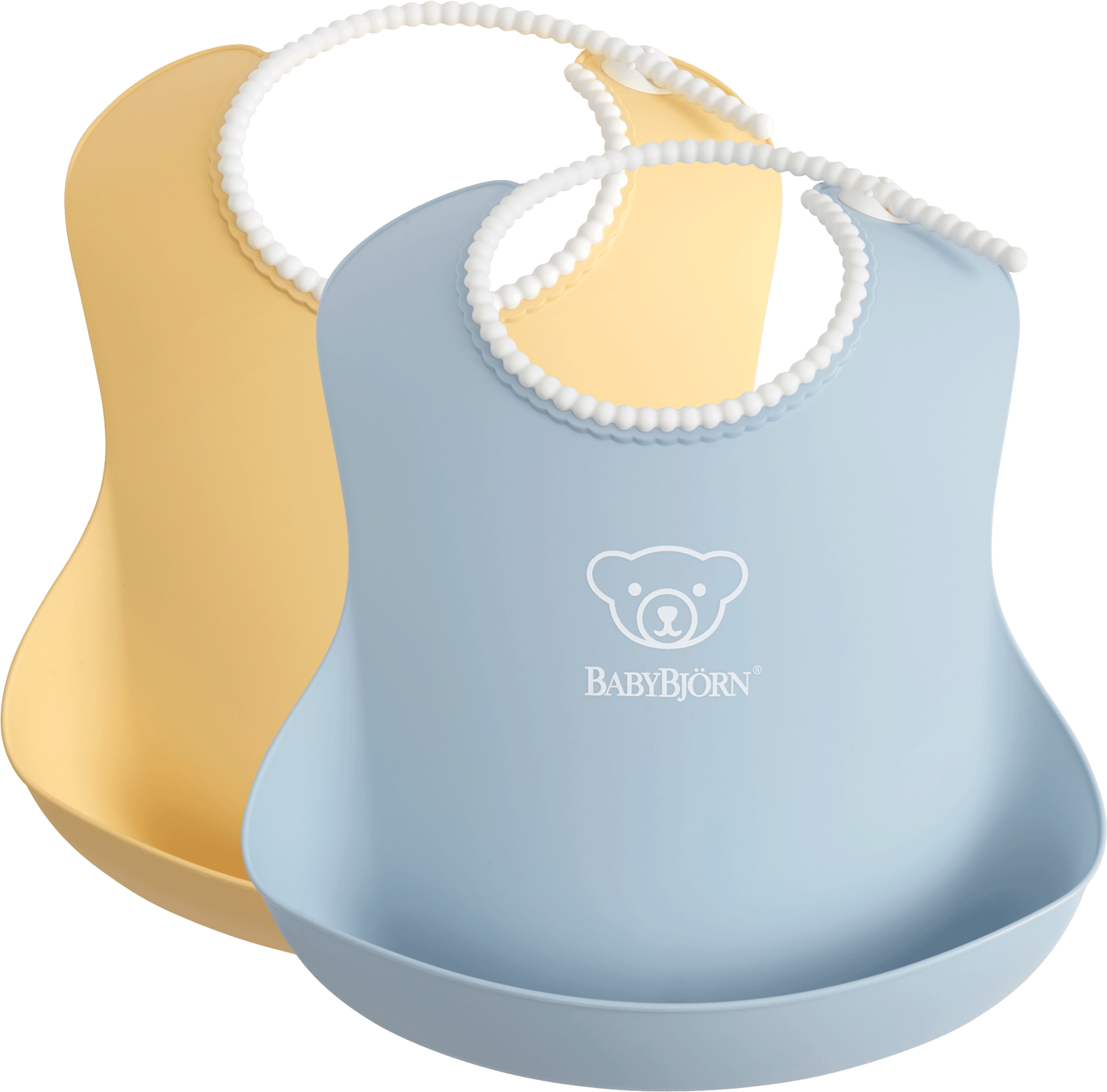 Baby Bib, 2-pack, Powder Yellow / Powder Blue, With - Bib (2052x1992), Png Download