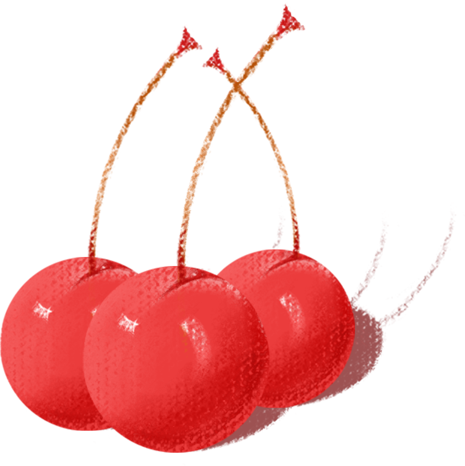 Cherry Hand Drawn Cute Cartoon Png And Psd - Cherry (2000x2000), Png Download
