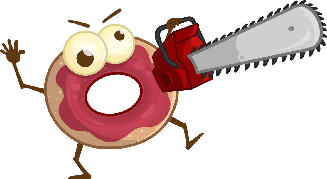 Contact/hours - Scary Donut Cartoon (1114x611), Png Download