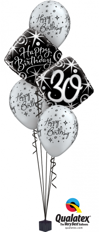 Elegant Birthday Balloon Bouquet Birthday Party Balloons - 30th Birthday Balloon Bouquet (800x800), Png Download