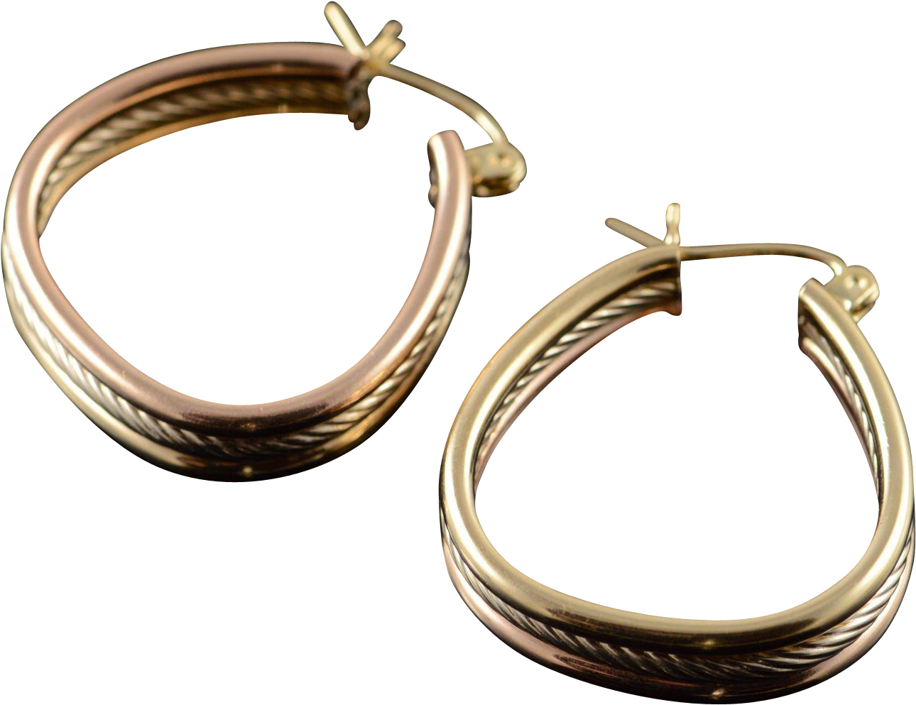 14k Rope Link Hollow Multi Tube Hoop Earrings Yellow - Earrings (1289x1289), Png Download