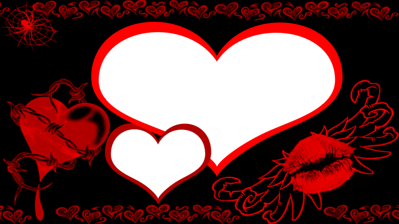 Moldura Romântica Png - Coração Para Fazer Montagem (1280x720), Png Download