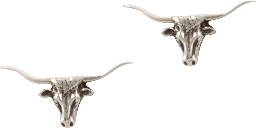 Pinto Ranch Longhorn Silver Cufflinks - Texas Longhorn (870x1280), Png Download