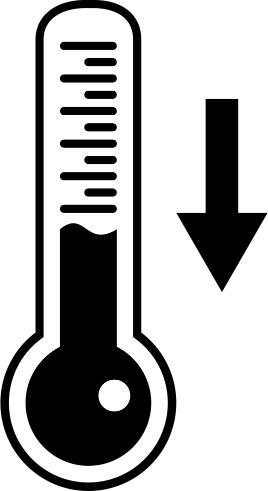 Descending Temperature On Tool Svg Png Icon Ⓒ - Thermometer (536x980), Png Download