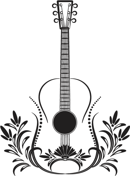 Vinilos Decorativos Guitarra Tribal - Tribal Acoustic Guitar Tattoo (650x650), Png Download