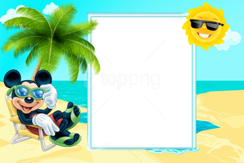 Free Png Best Stock Photos Mickey Mouse Summerkids - Mickey Mouse Summer Png (850x567), Png Download