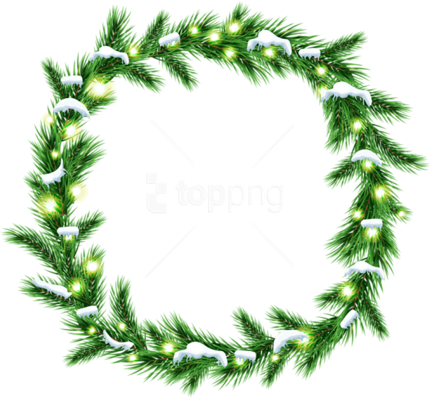 Christmas Snowy Wreath Png Png - Illustration (850x785), Png Download