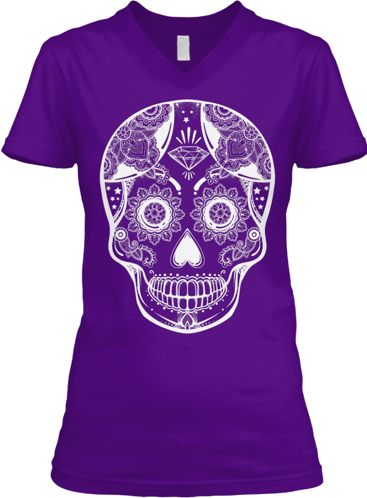 Sugar Skull Gold And Chrome T-shirt - Hallmark Movie T Shirts (756x1014), Png Download