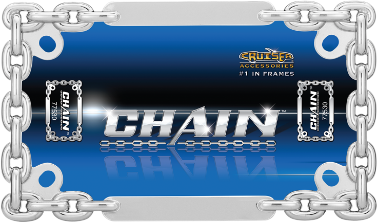 Motorcyle Chain Chrome License Plate Frame - Chain (1000x1000), Png Download