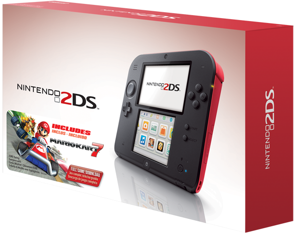 Crimson Red Mario Kart - Nintendo 2ds Red With Mario Kart 7 (640x480), Png Download
