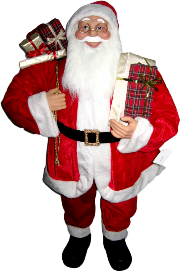 48" Traditional Decorative Santa With Gifts Cooney's - Santa Claus (650x922), Png Download