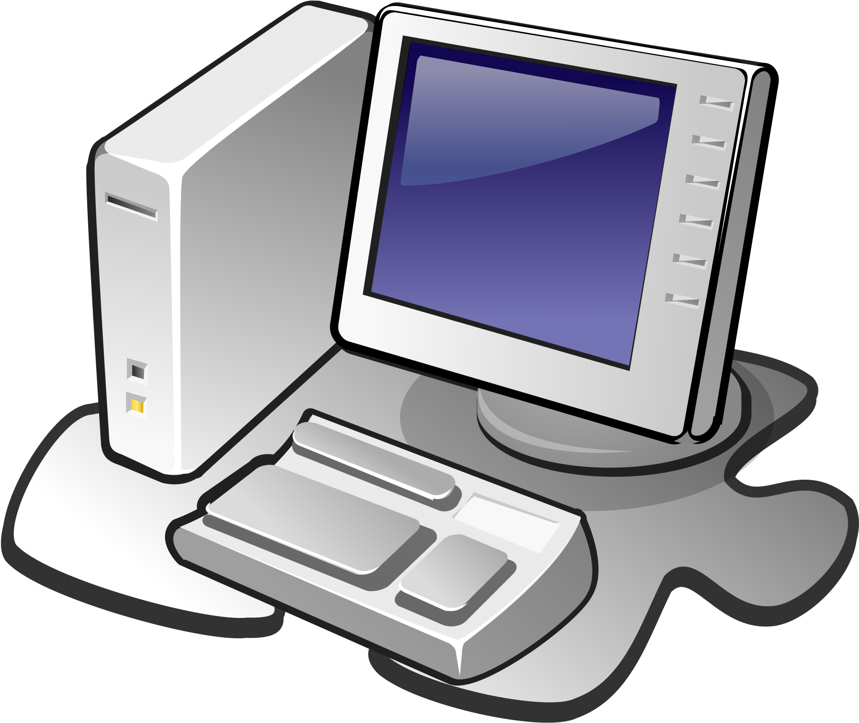 File - Pc Template - Svg - Desktop Computer Computer Cartoon (1024x1024), Png Download