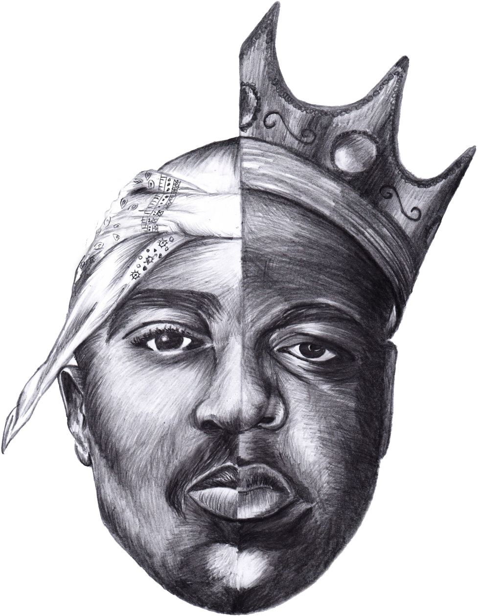 Beansabean 2pac The Notorious Big Kids - Biggie And Tupac Art (1285x1285), Png Download
