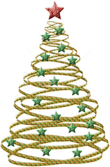 Free Png Transparent Gold Christmas Tree With Green - Transparent Background Christmas Tree Clip Art (480x719), Png Download