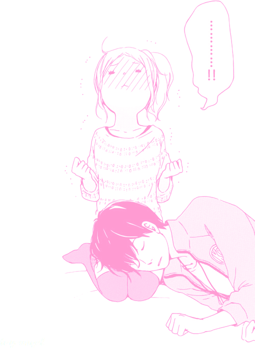 Couple Cute Mine Kawaii Romance Manga Myedit Pink Pastel - Cute Couple Pink Manga (500x700), Png Download