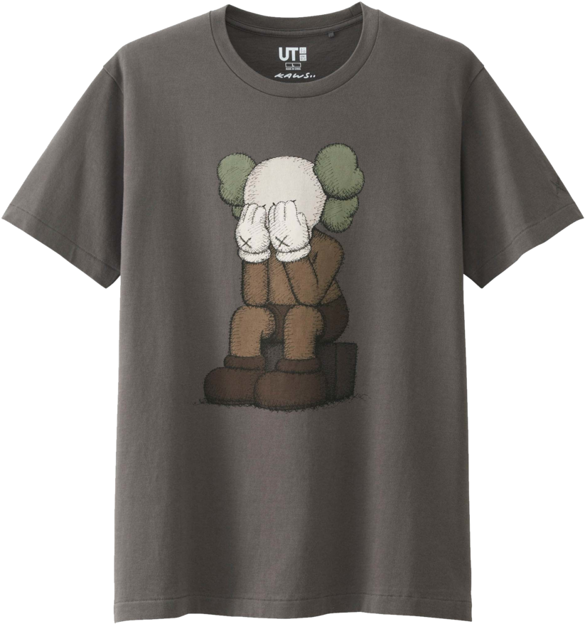 Kaws X Uniqlo Sitting Companion Tee 'grey' - Kaws X Uniqlo 2016 (1024x1024), Png Download