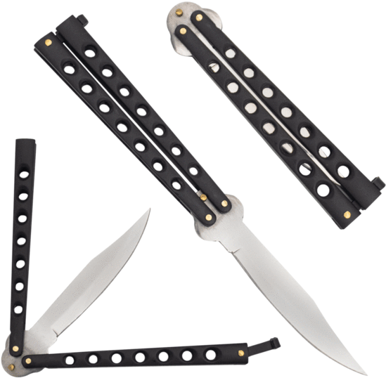 Black Matte Butterfly Knife- Black Preorder - Knife (580x580), Png Download